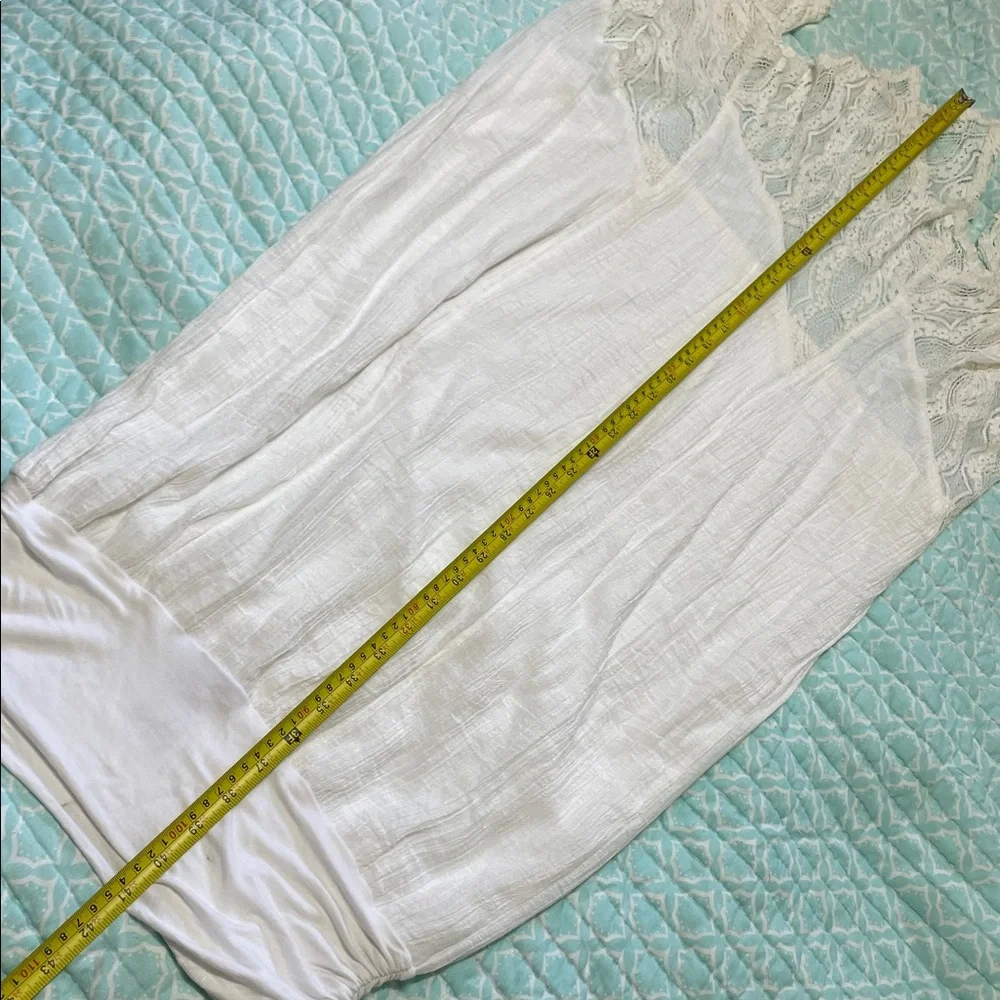 lace trim, knit waistband, maxi skirt - Picture 5 of 6